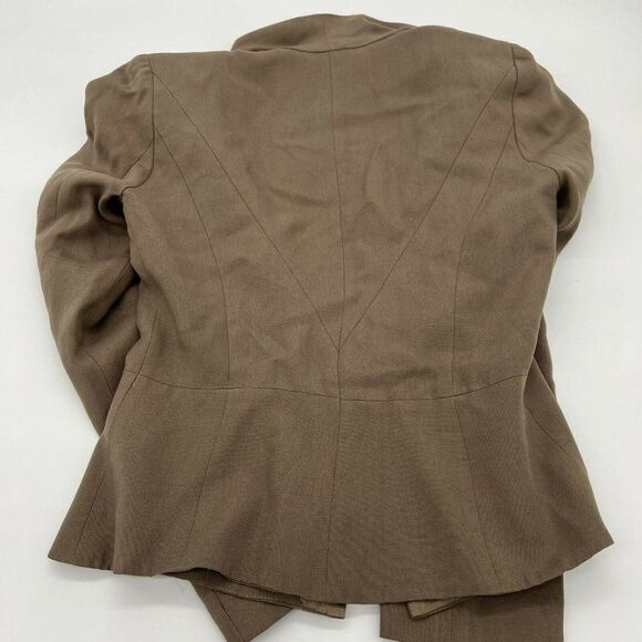 Tabitha Anthropologie Brown Women’s Crop Blazer Size 4 Tencel - Picture 4 of 4